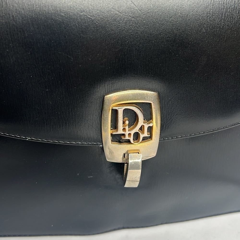 Christian Dior Black Leather Vintage Handbag Crossbody Bag - Picture 4 of 16